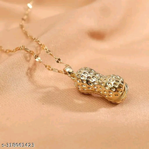 Dual Pearl & Pavé Peanut Pendant Necklace