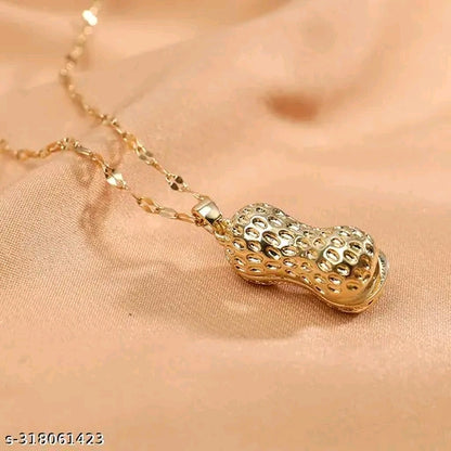 Dual Pearl & Pavé Peanut Pendant Necklace