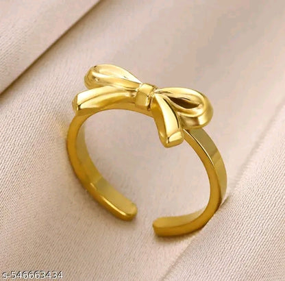 Golden Ribbon Charm Ring