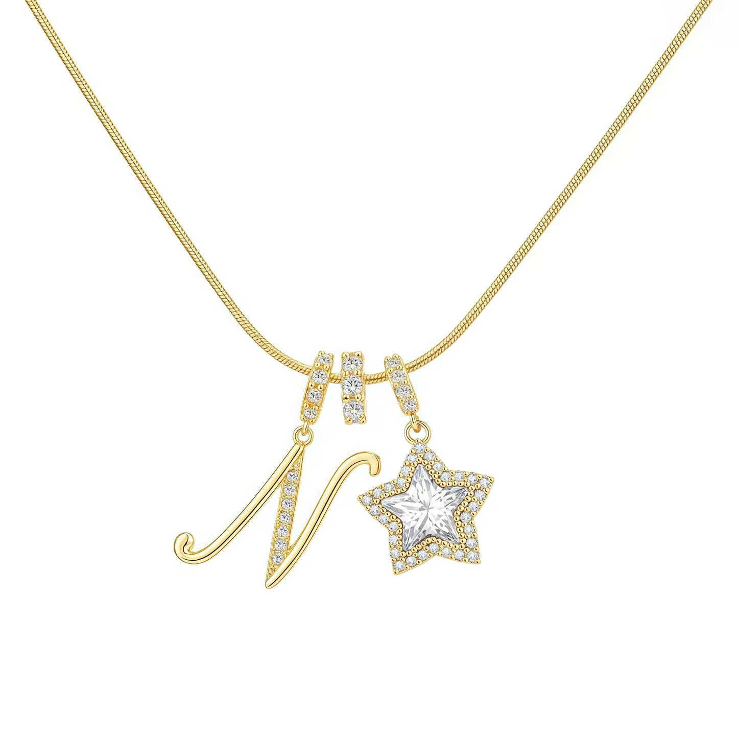 Initial Star Charm Necklace