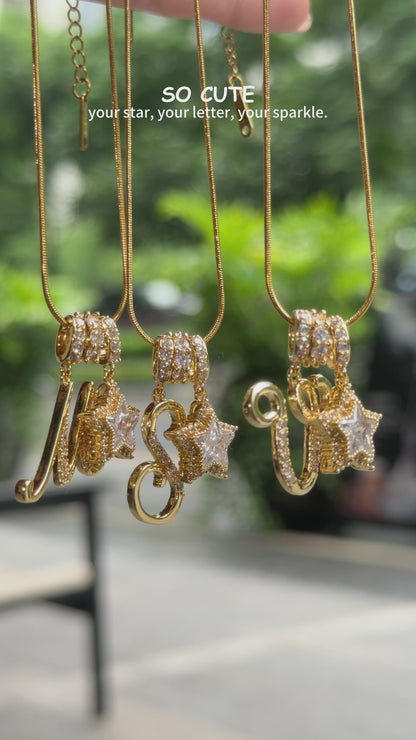 Initial Star Charm Necklace
