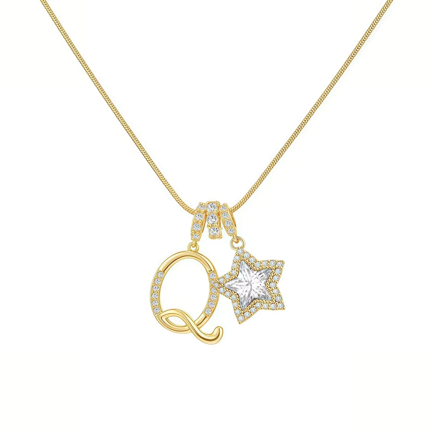 Initial Star Charm Necklace