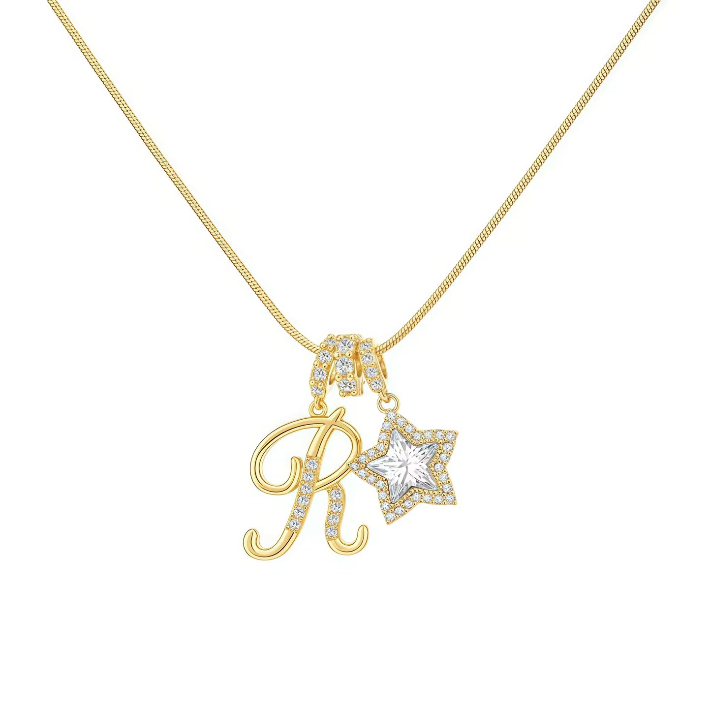 Initial Star Charm Necklace