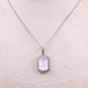Emerald-Cut Halo Pendant Necklace