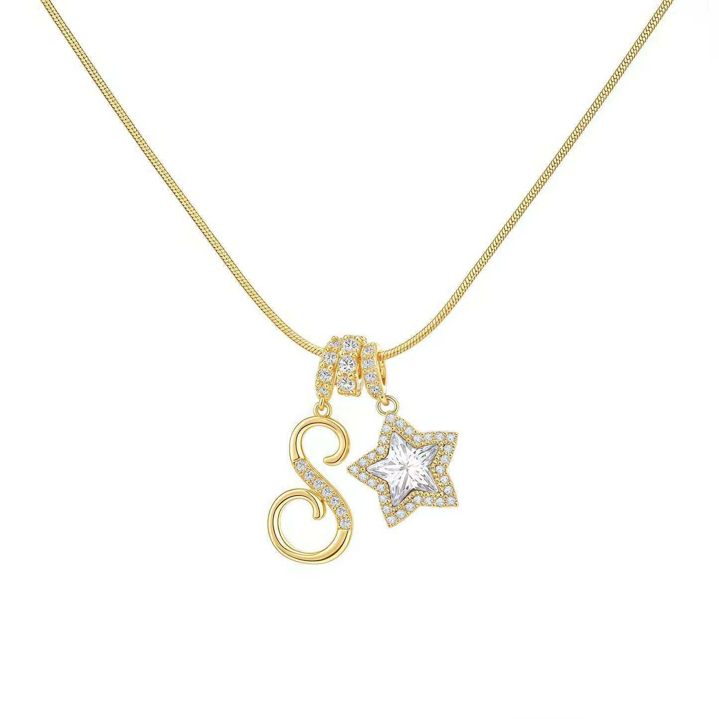 Initial Star Charm Necklace