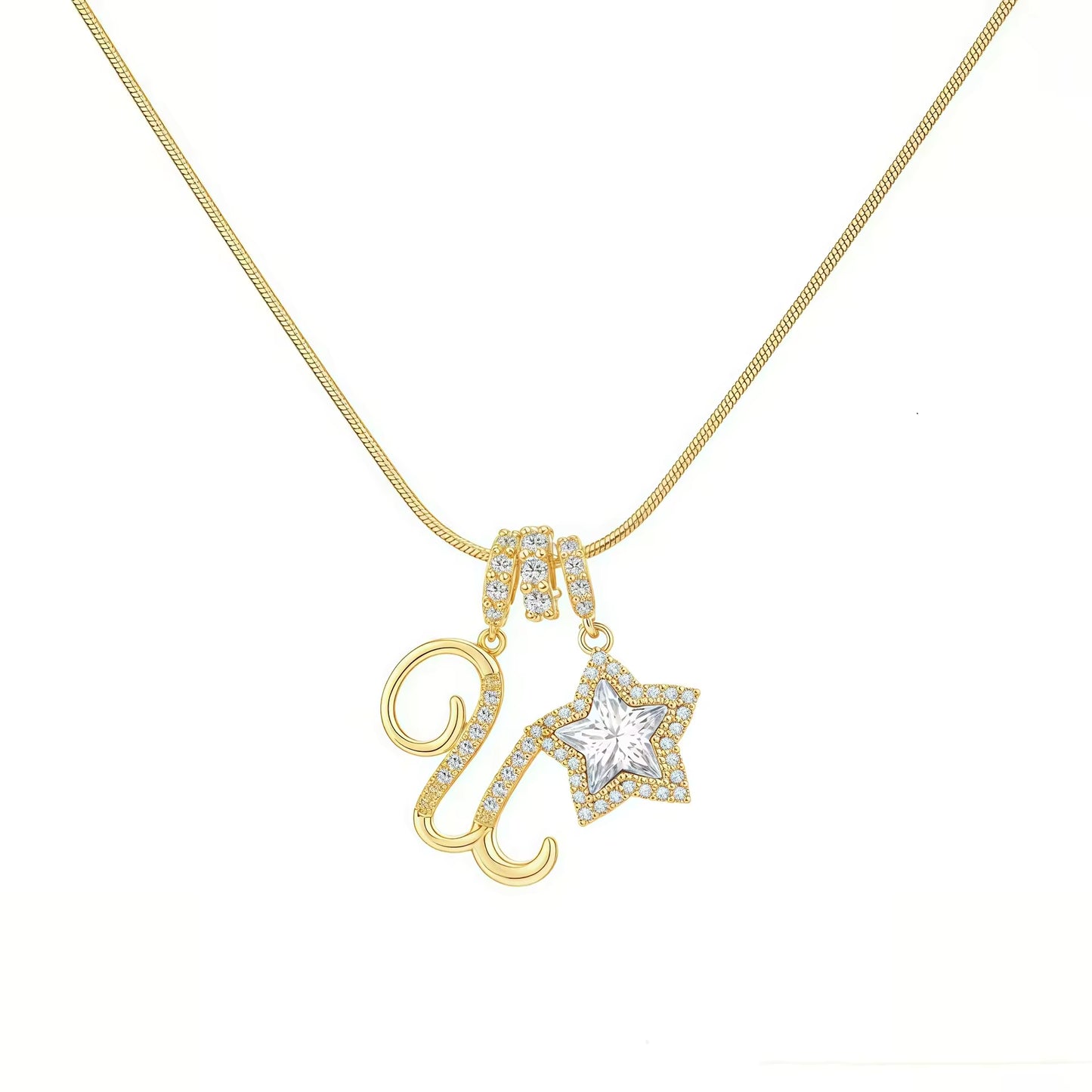 Initial Star Charm Necklace