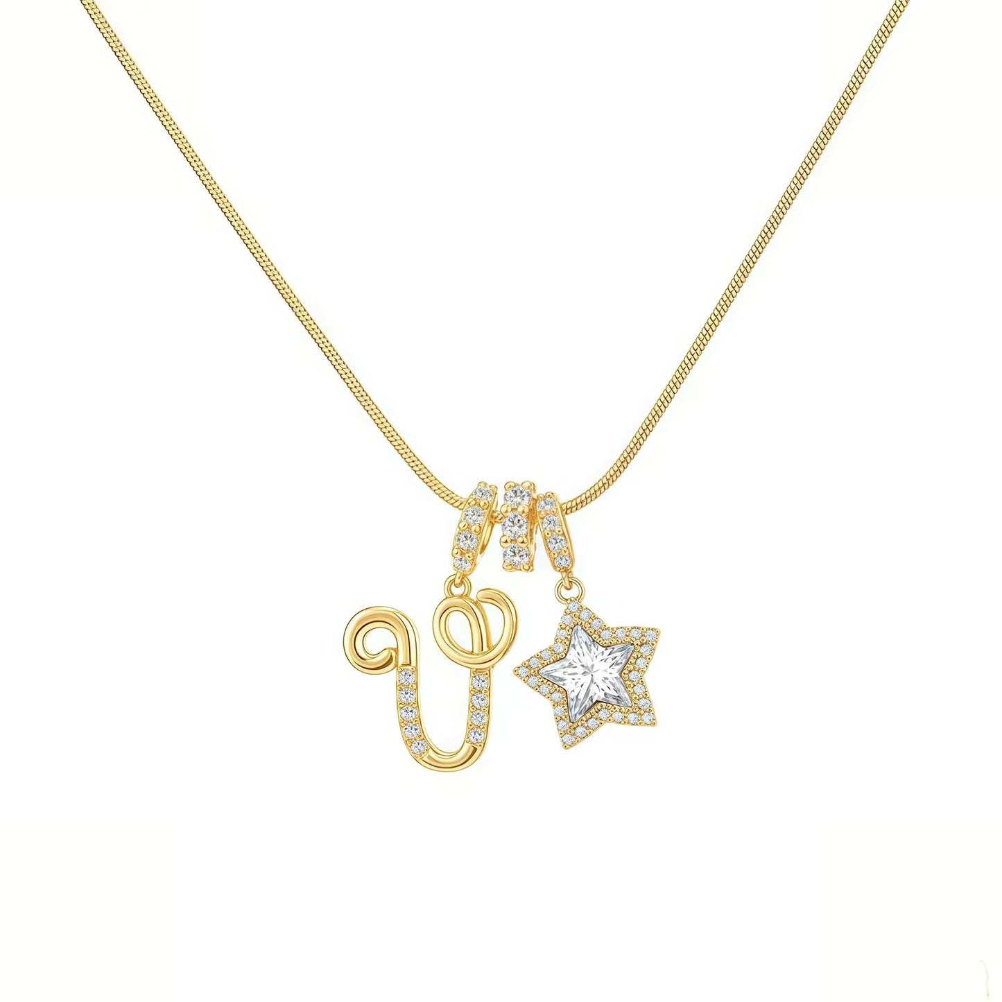 Initial Star Charm Necklace