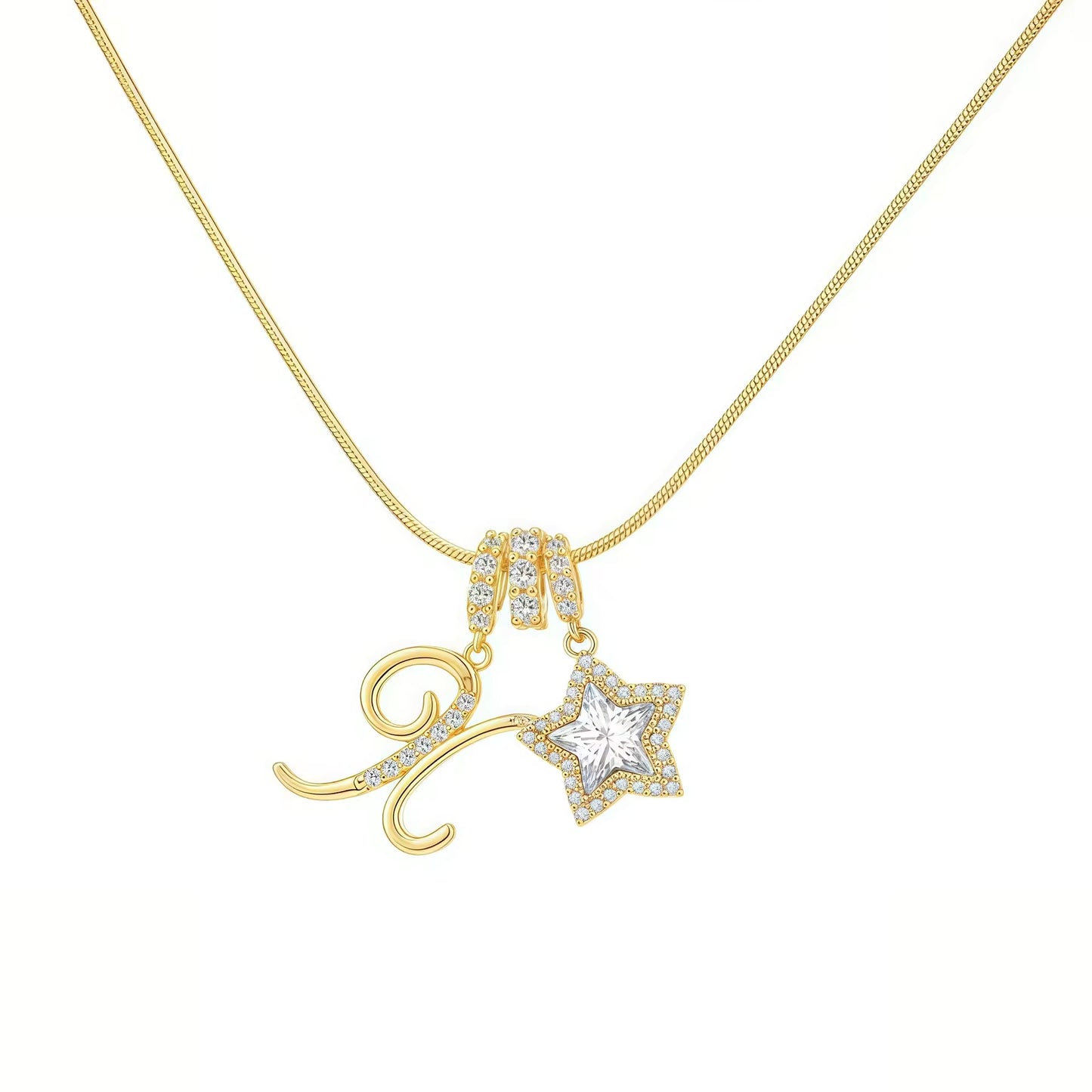 Initial Star Charm Necklace