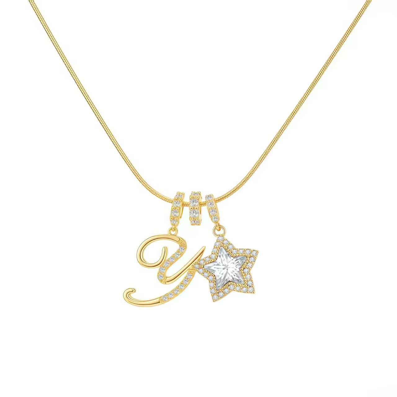 Initial Star Charm Necklace